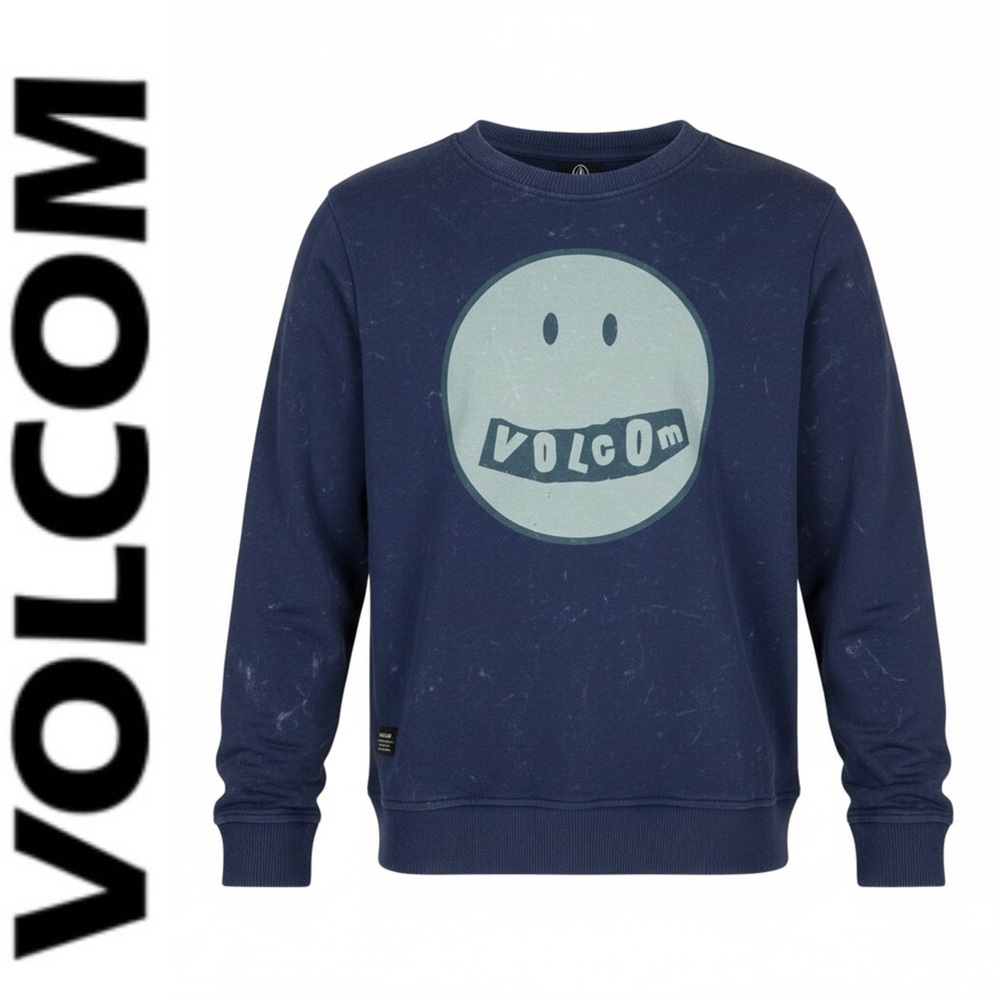 NEW Kids Volcom Smiley Faced Dyed Sweatshirt 7